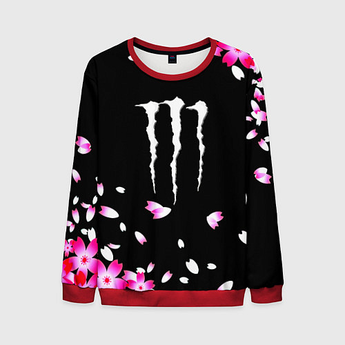 Мужской свитшот Monster energy sakura / 3D-Красный – фото 1
