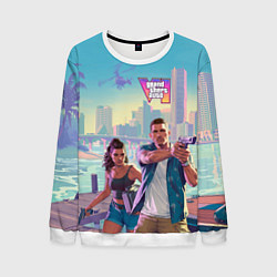 Свитшот мужской Лусия Каминос и Джейсон Дюваль из Gta 6, цвет: 3D-белый