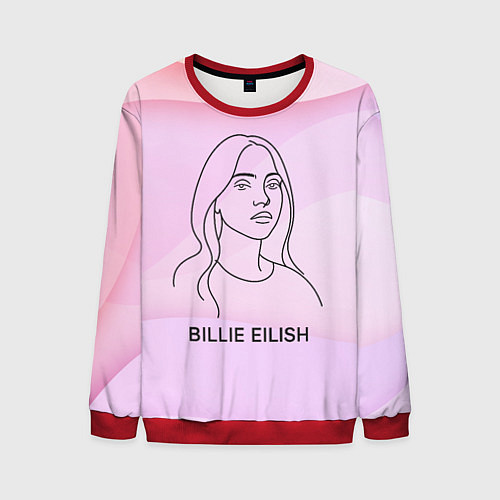 Мужской свитшот Билли Айлиш из линии - минимализм / 3D-Красный – фото 1