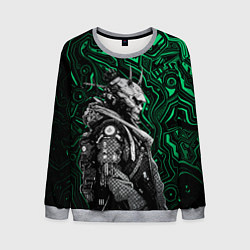 Свитшот мужской Японский кибернетический Они, цвет: 3D-меланж