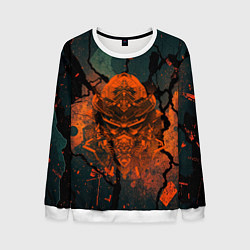 Свитшот мужской Шлем кибернетического самурая, цвет: 3D-белый