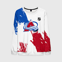 Свитшот мужской Колорадо Эвеланш - брызги красок, цвет: 3D-белый