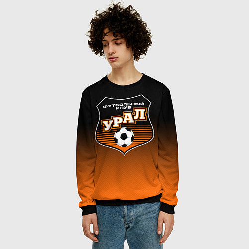 Мужской свитшот ФК Урал - градиент / 3D-Черный – фото 3
