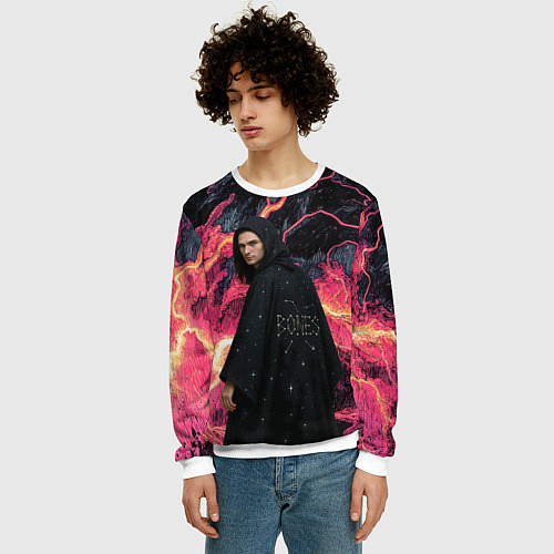 Мужской свитшот Bones в мантии со звездами / 3D-Белый – фото 3