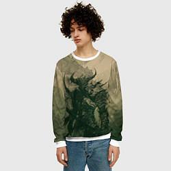 Свитшот мужской Драконий всадник, цвет: 3D-белый — фото 2