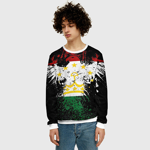 Мужской свитшот Таджикистан / 3D-Белый – фото 3