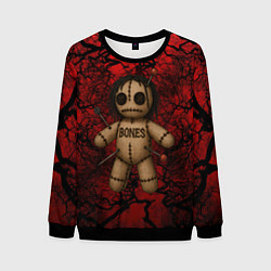 Свитшот мужской Кукла Вуду Bones, цвет: 3D-черный