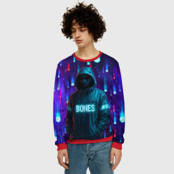 Свитшот мужской Bones в стиле киберпанк, цвет: 3D-красный — фото 2