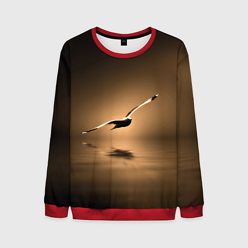 Мужской свитшот Летящая птица / 3D-Красный – фото 1