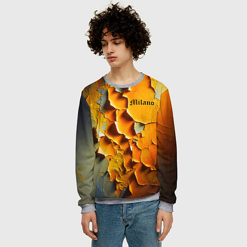 Мужской свитшот Peeling plaster - Milano / 3D-Меланж – фото 3