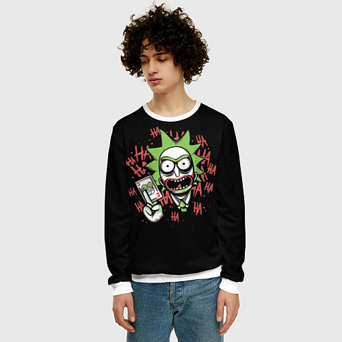 Мужской свитшот Джокер Рик / 3D-Белый – фото 3