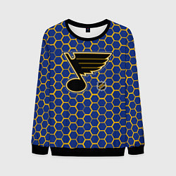 Свитшот мужской Сент Луис Блюз - синие соты, цвет: 3D-черный