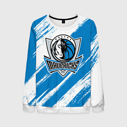 Свитшот мужской Даллас Маверикс - белый и синий, цвет: 3D-белый