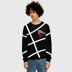 Свитшот мужской Майами Хит - баскетбольный линии, цвет: 3D-черный — фото 2