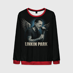 Свитшот мужской Chester Bennington - Angel, цвет: 3D-красный