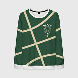 Свитшот мужской Милуоки Бакс - баскетбольные линии, цвет: 3D-белый