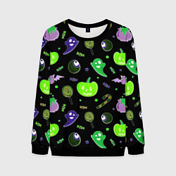 Свитшот мужской Halloween black pumpkin pattern, цвет: 3D-черный