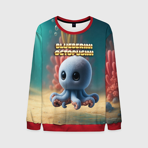 Мужской свитшот Blueberini Octopusini мем / 3D-Красный – фото 1