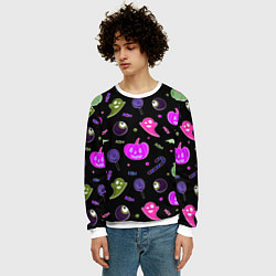 Свитшот мужской Halloween pink black pumpkin, цвет: 3D-белый — фото 2