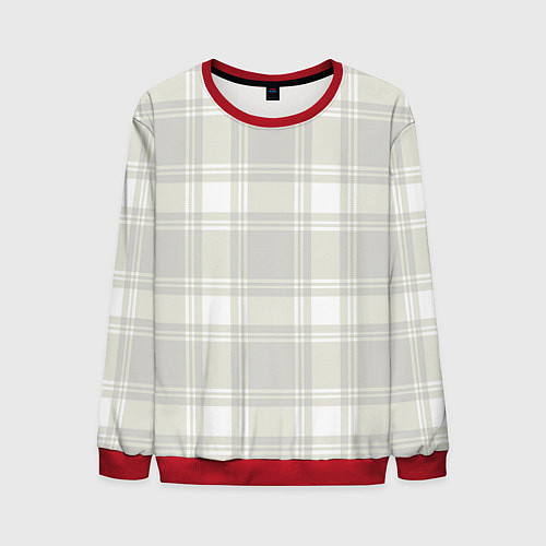 Мужской свитшот Checked white completely / 3D-Красный – фото 1