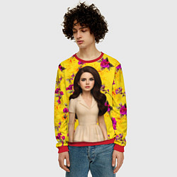 Свитшот мужской Lana Del Rey образ куклы, цвет: 3D-красный — фото 2