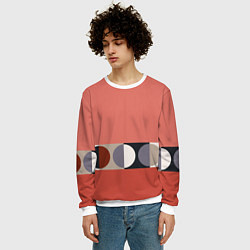 Свитшот мужской Луна Малевича розовый томат, цвет: 3D-белый — фото 2