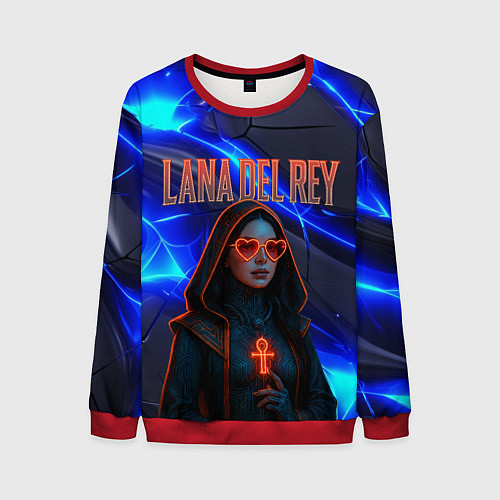 Мужской свитшот Lana Del Rey киберпанк / 3D-Красный – фото 1