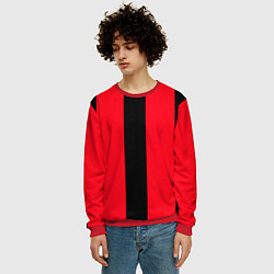 Свитшот мужской Color black red line, цвет: 3D-красный — фото 2