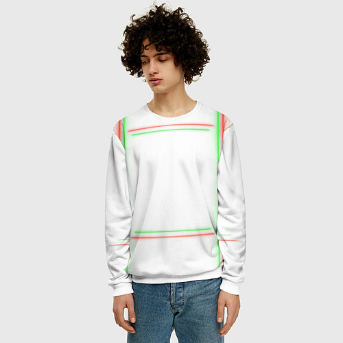 Мужской свитшот Neon light green red / 3D-Белый – фото 3