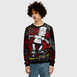 Свитшот мужской Татуированный барт, цвет: 3D-черный — фото 2