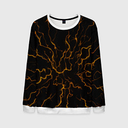 Свитшот мужской Разряды электричества текстура, цвет: 3D-белый