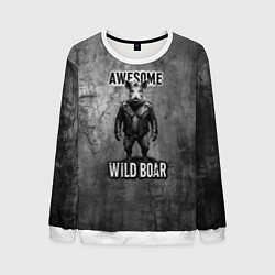 Свитшот мужской Awesome wild boar, цвет: 3D-белый