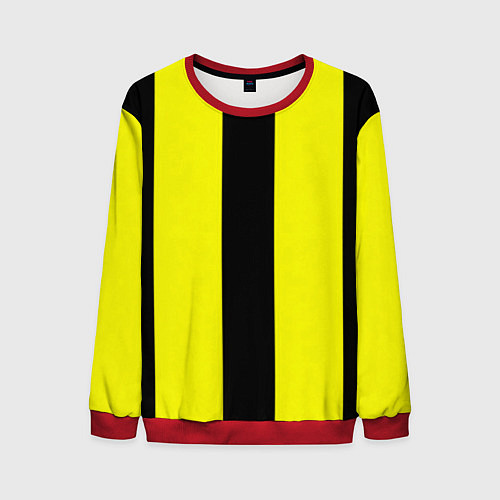 Мужской свитшот Color yellow black line / 3D-Красный – фото 1