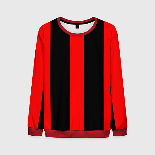 Мужской свитшот Color black red lines / 3D-Красный – фото 1