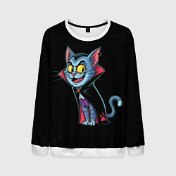 Свитшот мужской Котодракула, цвет: 3D-белый