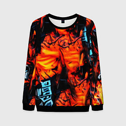 Мужской свитшот Абстрактная текстура рыжего пламени