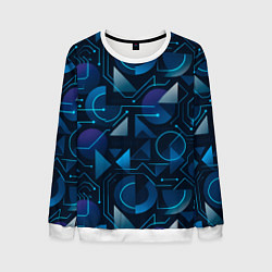 Мужской свитшот Футуристическая сине-фиолетовая абстракция с хакер