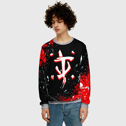 Мужской свитшот Doom краски абстракция / 3D-Меланж – фото 3