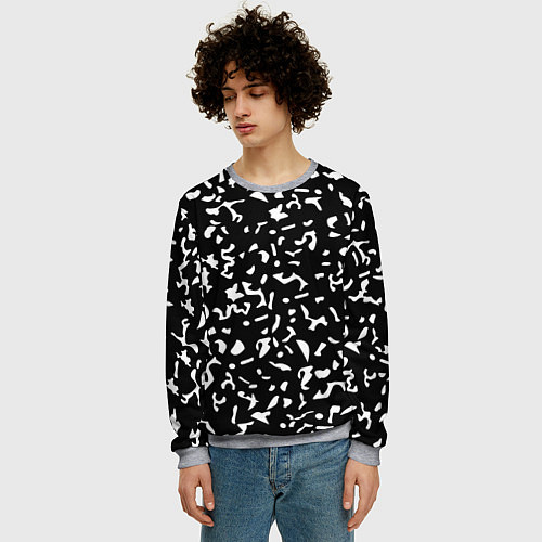 Мужской свитшот Черный камуфляж / 3D-Меланж – фото 3