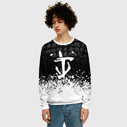 Свитшот мужской Doom японские символы краски, цвет: 3D-белый — фото 2