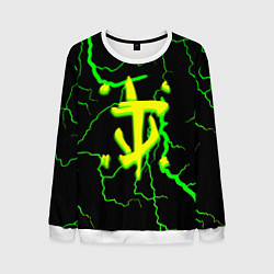Свитшот мужской Doom кислотный шторм молнии, цвет: 3D-белый