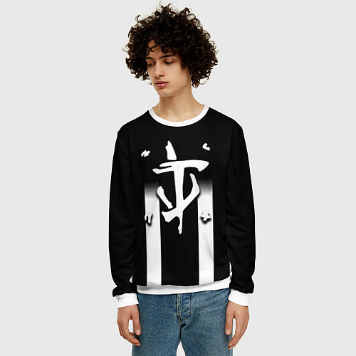 Мужской свитшот Doom line white / 3D-Белый – фото 3