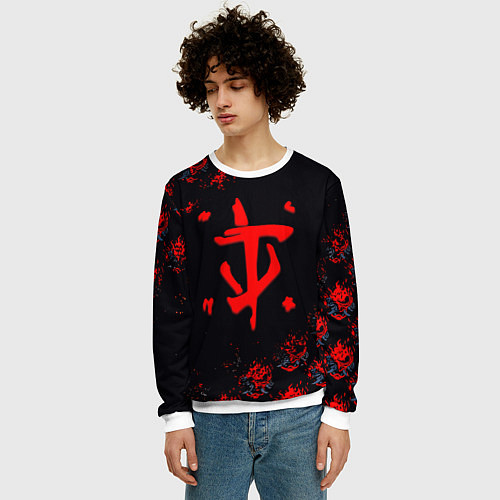 Мужской свитшот Doom cyberpunk / 3D-Белый – фото 3