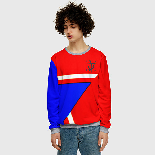 Мужской свитшот Doom star geometry / 3D-Меланж – фото 3