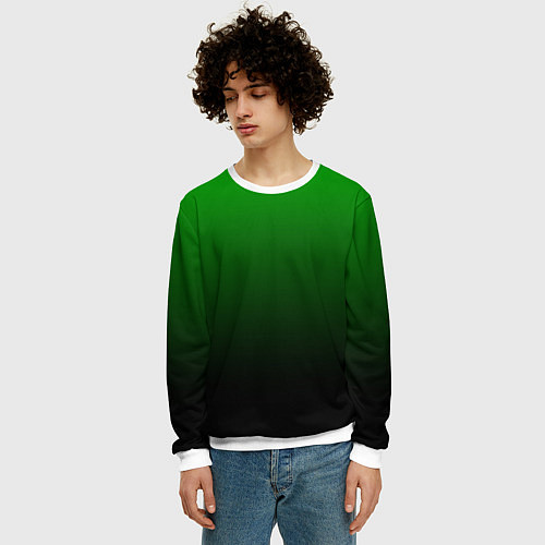 Мужской свитшот Green gradient / 3D-Белый – фото 3