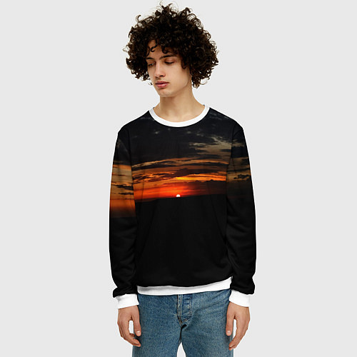Мужской свитшот Закат на плато / 3D-Белый – фото 3