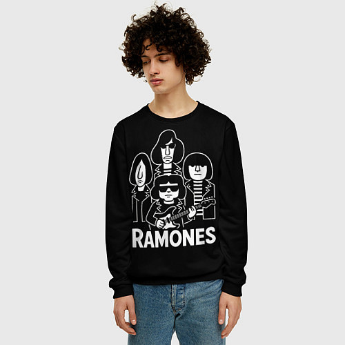 Мужской свитшот Ramones, силуэты / 3D-Черный – фото 3