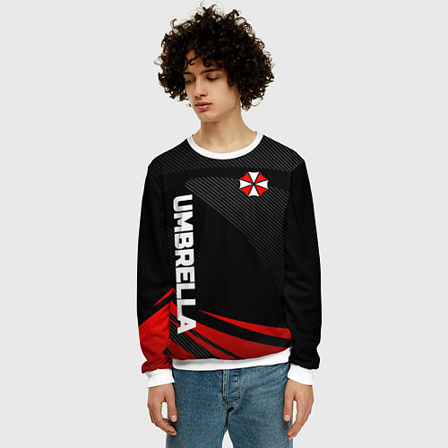 Мужской свитшот Umbrella - спорт / 3D-Белый – фото 3