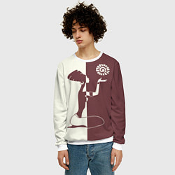 Свитшот мужской Силуэт африканки, цвет: 3D-белый — фото 2