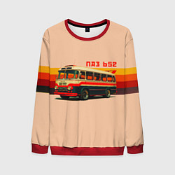 Свитшот мужской ПАЗ 652 ретро автобус поп-арт, цвет: 3D-красный